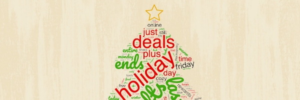 This word cloud includes the most popular subject line words from the 2021 holiday season.